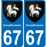 67 Schaeffersheim-aufkleber plakette ez stadt