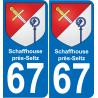 67 Schaffhouse-près-Seltz adesivo piastra di registrazione city