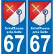 67 Schaffhouse-près-Seltz sticker plate registration city