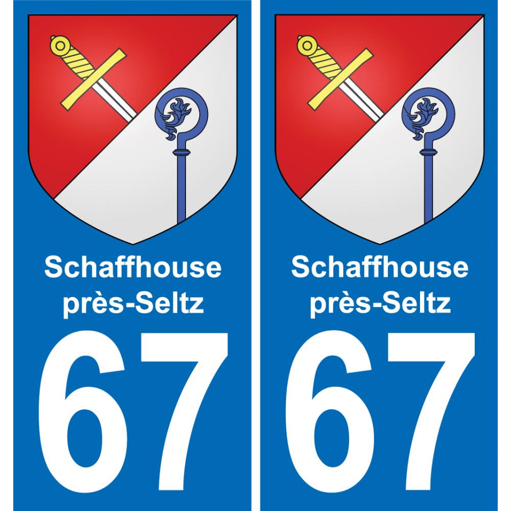 67 Schaffhouse-près-Seltz placa etiqueta de registro de la ciudad