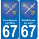 67 Schaffhouse-sur-Zorn autocollant sticker plaque immatriculation auto ville