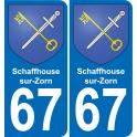 67 Schaffhouse-sur-Zorn autocollant sticker plaque immatriculation auto ville