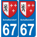 67 Schalkendorf placa etiqueta de registro de la ciudad