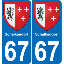 67 Schalkendorf autocollant sticker plaque immatriculation auto ville