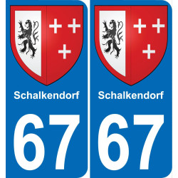 67 Schalkendorf autocollant sticker plaque immatriculation auto ville