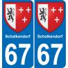 67 Schalkendorf-aufkleber plakette ez stadt