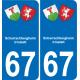 64 Pau autocollant sticker plaque immatriculation auto ville