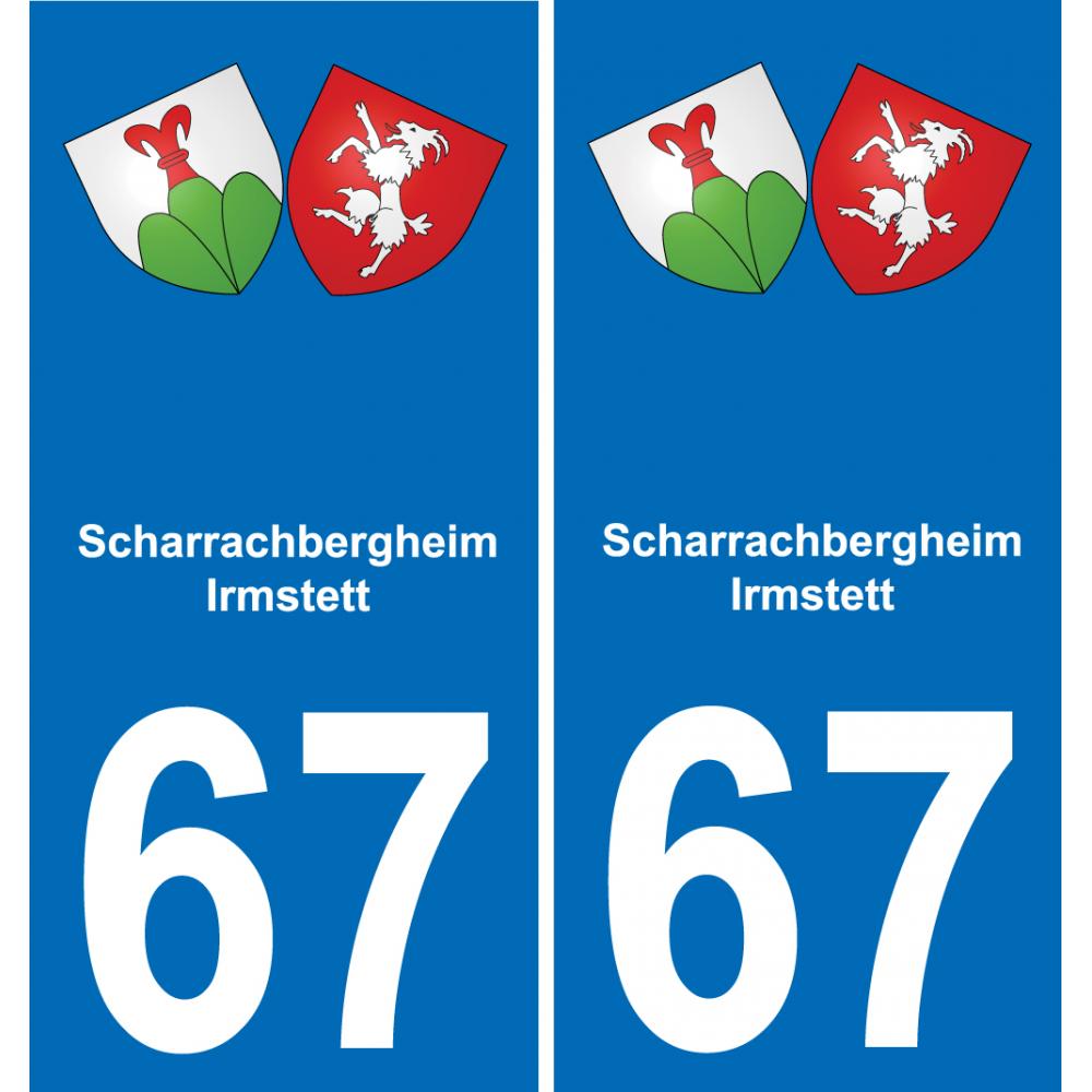 67 Scharrachbergheim-Irmstett autocollant sticker plaque immatriculation auto ville