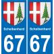 67 Scheibenhard placa etiqueta de registro de la ciudad