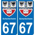 67 Scherlenheim sticker plate registration city