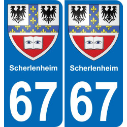 67 Scherlenheim autocollant sticker plaque immatriculation auto ville