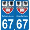 67 Scherlenheim sticker plate registration city