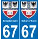 67 Scherlenheim adesivo piastra di registrazione city