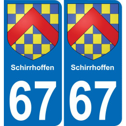 67 Schirrhoffen sticker plate registration city