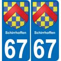 67 Schirrhoffen autocollant sticker plaque immatriculation auto ville