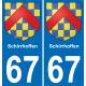 67 Schirrhoffen-aufkleber plakette ez stadt