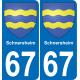 67 Schnersheim adesivo piastra di registrazione city