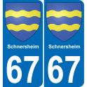 67 Schnersheim autocollant sticker plaque immatriculation auto ville