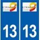 13 Eyragues logo ville autocollant plaque sticker