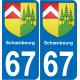 67 Schœnbourg-aufkleber plakette ez stadt