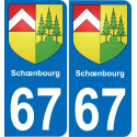 67 Schœnbourg sticker plate registration city