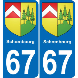 67 Schœnbourg placa etiqueta de registro de la ciudad