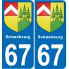 67 Schœnbourg-aufkleber plakette ez stadt