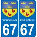 67 Schœnenbourg autocollant sticker plaque immatriculation auto ville