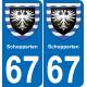 67 Schopperten-aufkleber plakette ez stadt