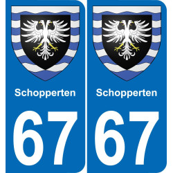 67 Schopperten autocollant sticker plaque immatriculation auto ville