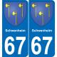 67 Schwenheim sticker plate registration city