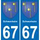 67 Schwenheim-aufkleber plakette ez stadt