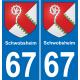 67 Schwobsheim-aufkleber plakette ez stadt