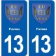 13 Fuveau blason ville autocollant plaque sticker