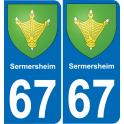 67 Sermersheim autocollant sticker plaque immatriculation auto ville