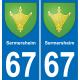 67 Sermersheim autocollant sticker plaque immatriculation auto ville