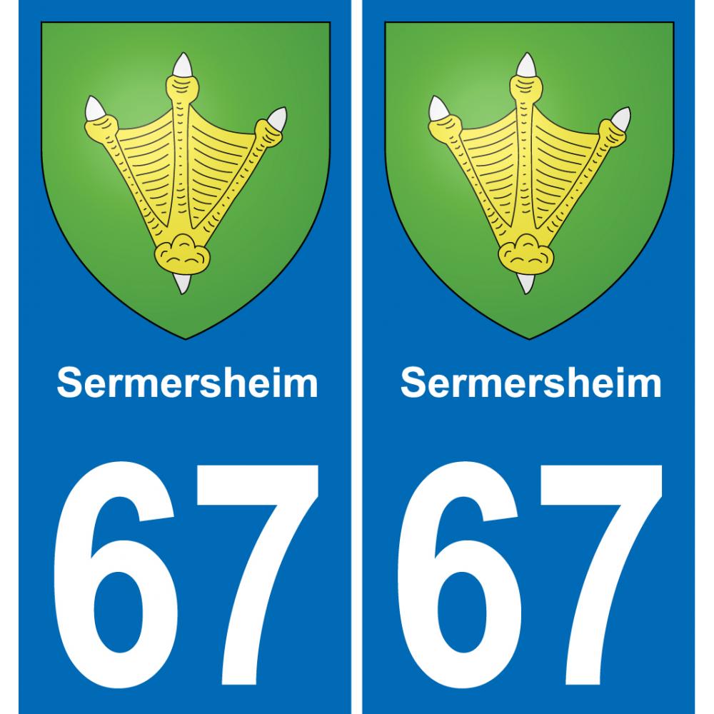67 Sermersheim placa etiqueta de registro de la ciudad