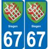 67 Siegen-aufkleber plakette ez stadt
