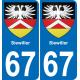 67 Siewiller placa etiqueta de registro de la ciudad