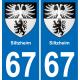 64 Pau autocollant sticker plaque immatriculation auto ville