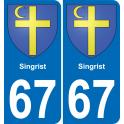 67 Singrist-aufkleber plakette ez stadt