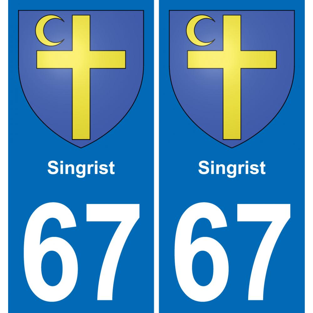 67 Singrist sticker plate registration city