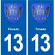 13 Fuveau blason ville autocollant plaque sticker