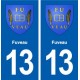 13 Fuveau blason ville autocollant plaque sticker