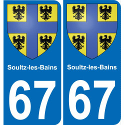 67 Soultz-les-Bains autocollant sticker plaque immatriculation auto ville