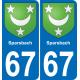 67 Sparsbach placa etiqueta de registro de la ciudad