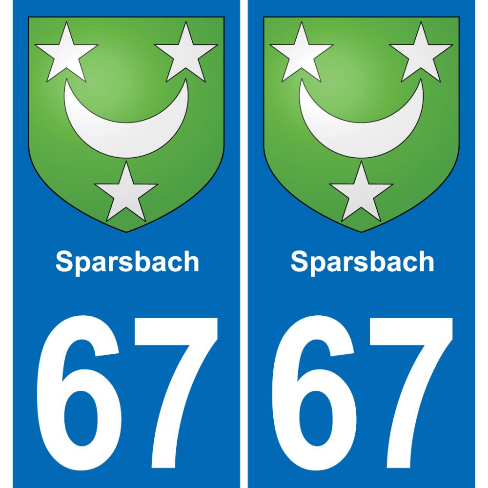 67 Sparsbach sticker plate registration city