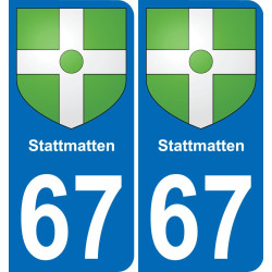 67 Stattmatten autocollant sticker plaque immatriculation auto ville
