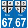 67 Steige-aufkleber plakette ez stadt