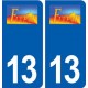13 Fuveau logo ville autocollant plaque sticker